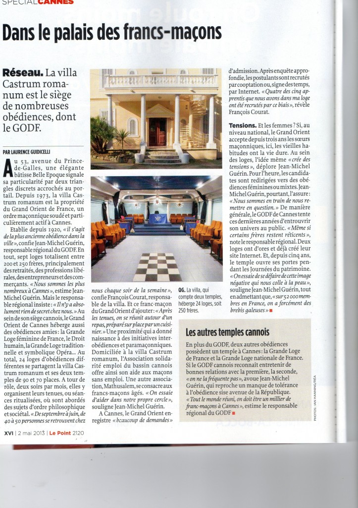 article Le Point mai 2013
